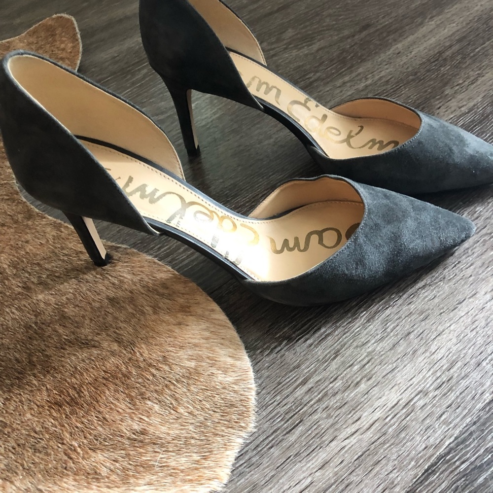 Sam Edelman Tessa D’Orsay Suede Gray Pumps